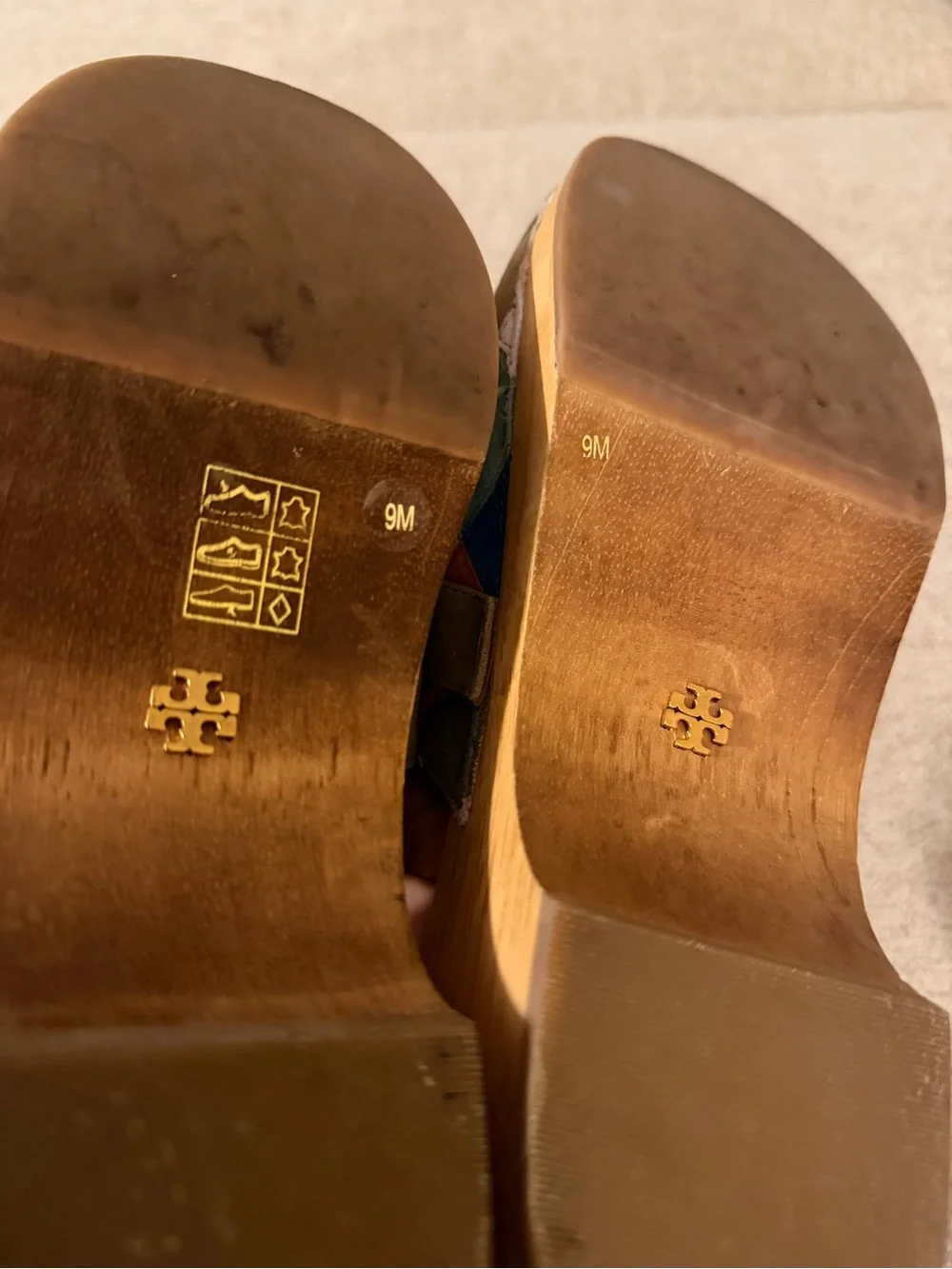 Tory Burch Jessa Patchwork Suede Clog Sandals Size 9